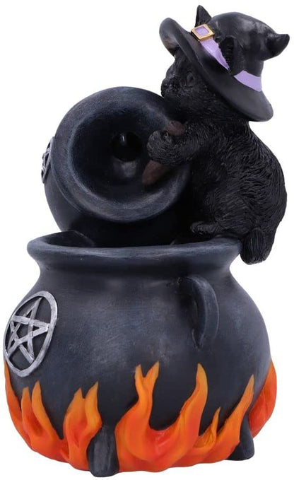 Familiar Brew Black Cat Backflow Incense Burner 18Cm