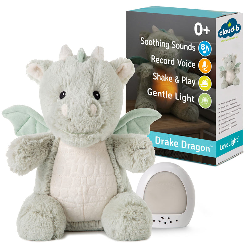 Cloud b Soothing Sound Machine | Cuddly Stuffed Animal | Record Parent Voice | 4 White Noises and 4 Lullabies | Auto-Shutoff | LoveLight