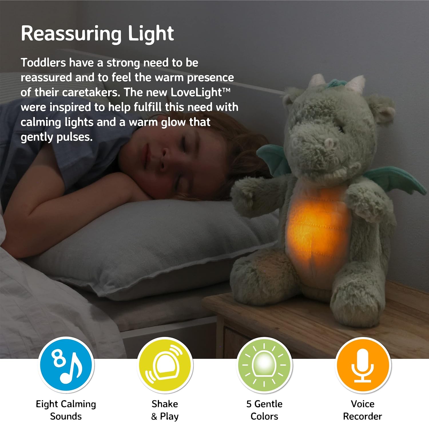 Cloud b Soothing Sound Machine | Cuddly Stuffed Animal | Record Parent Voice | 4 White Noises and 4 Lullabies | Auto-Shutoff | LoveLight
