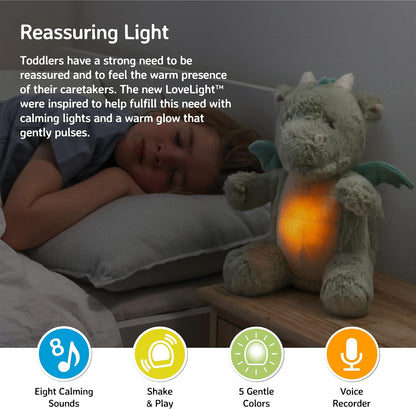 Cloud b Soothing Sound Machine | Cuddly Stuffed Animal | Record Parent Voice | 4 White Noises and 4 Lullabies | Auto-Shutoff | LoveLight