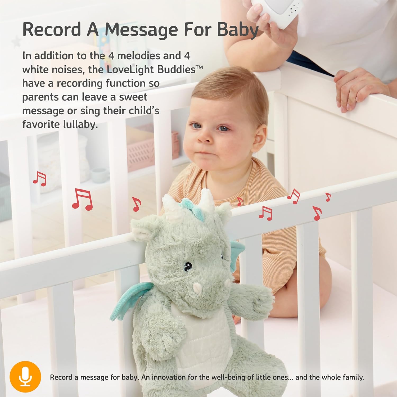 Cloud b Soothing Sound Machine | Cuddly Stuffed Animal | Record Parent Voice | 4 White Noises and 4 Lullabies | Auto-Shutoff | LoveLight