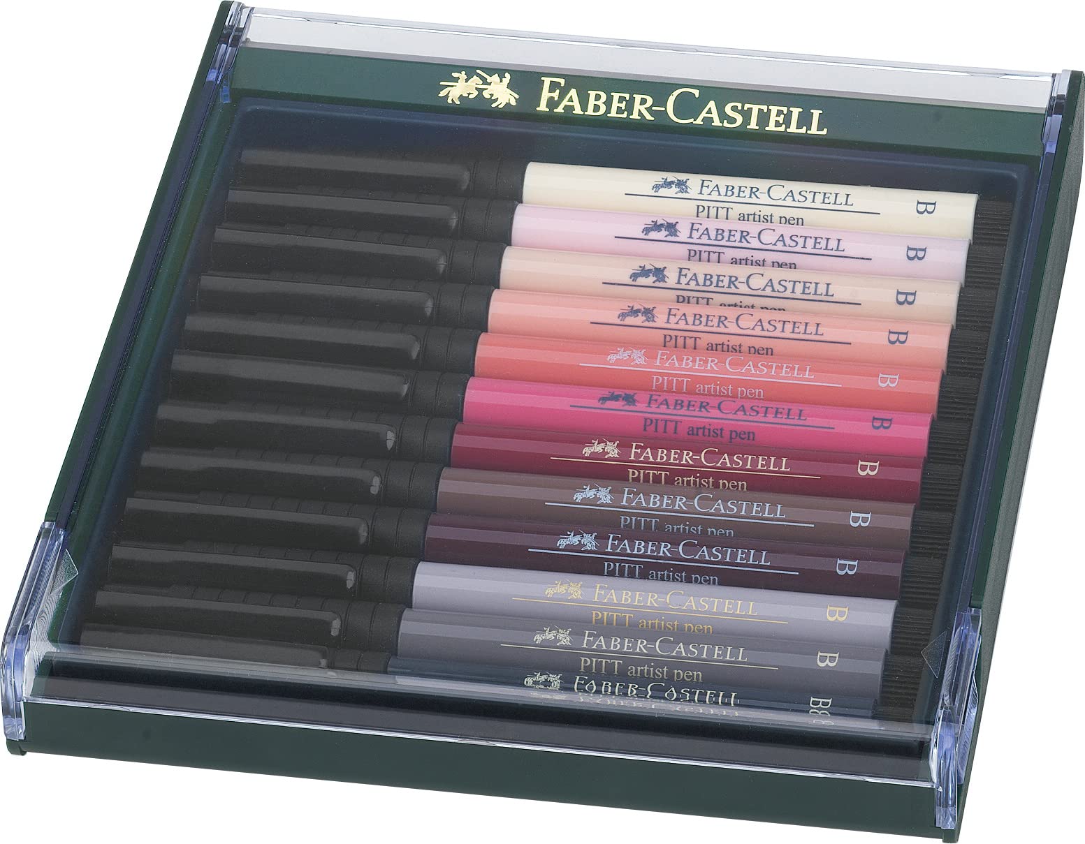 Faber-Castell 267424 Pitt Artist Pen, 12 stuks, huidstinten Huidtinten