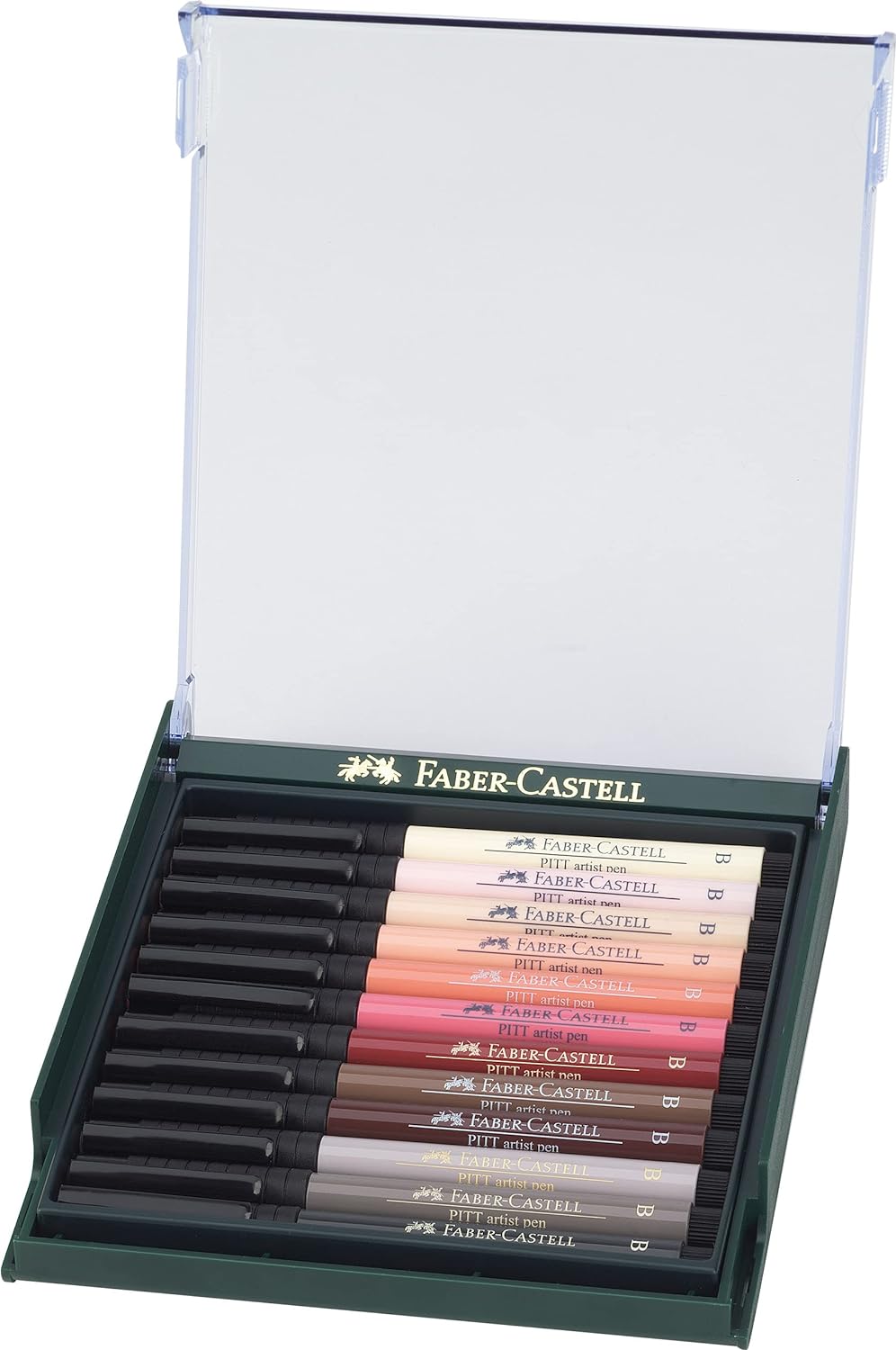 Faber-Castell 267424 Pitt Artist Pen, 12 stuks, huidstinten Huidtinten
