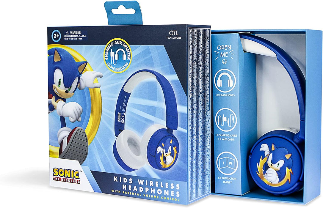 OTL Technologies SH0985 Sonic The Hedgehog Kids Wireless Headphones Blue
