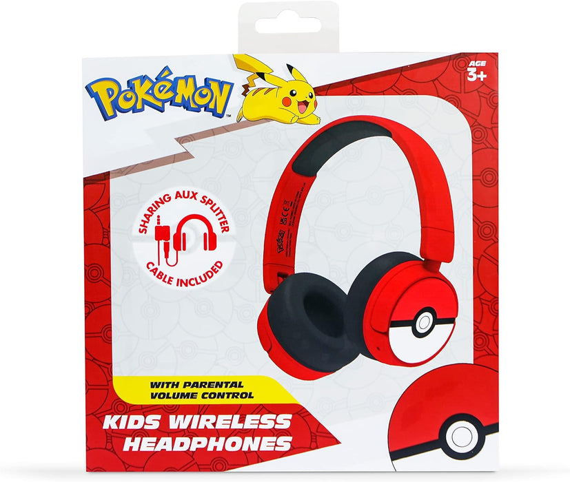 OTL Technologies PK1000 Pokemon Poke Ball Kids Wireless Headphones - Red