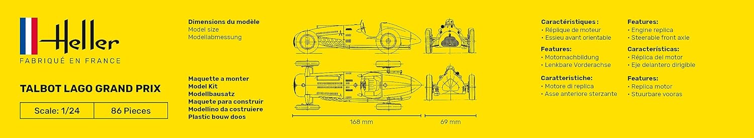 Heller Coche Kit de Modelo de plástico Talbot Lagot GP, 1:24 Scale (80721