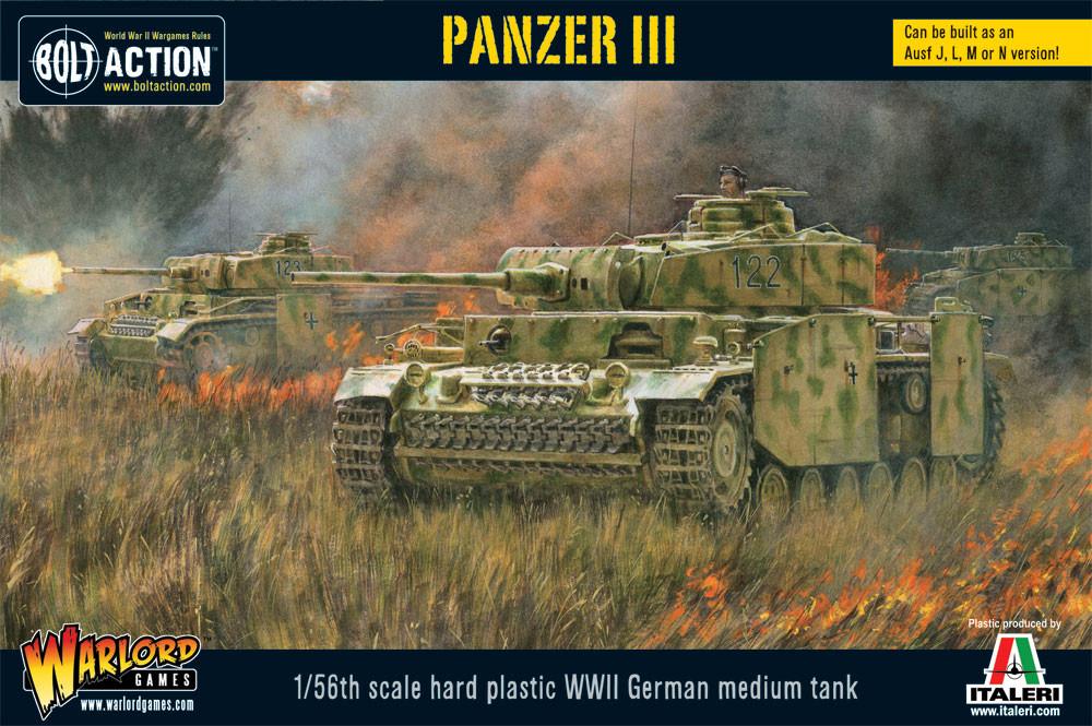 Panzer III Medium Tank - 1:56 / 28mm Plastic Scale Model Tank For Bolt Action by Warlord Games - Highly Detailed World War 2 Miniatures for Table-top Wargaming