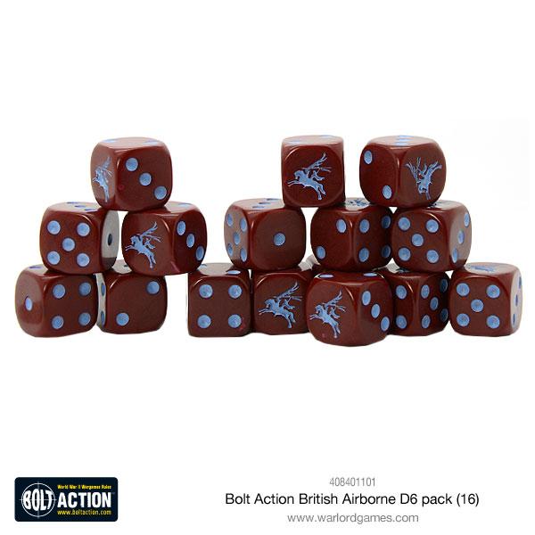 Bolt Action Warlord Games, British Airborne D6 (16) Dice