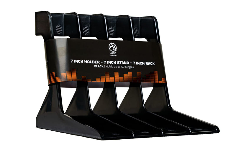 VINYL STAND- 7 INCH SINGLE RACK (SHAPED - HIPS PLASTIC) BLACK
