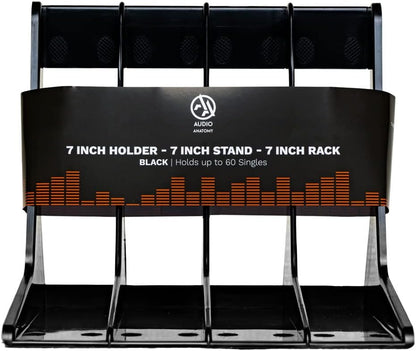 VINYL STAND- 7 INCH SINGLE RACK (SHAPED - HIPS PLASTIC) BLACK