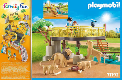 Playmobil 71192 Family Fun Lion Enclosure, animal playset with lion family and zoo visitors, fun imaginative role play, playset suitable for children ages 4+