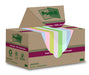 Post-it Foglietti Super Sticky Riciclati, Confezione da 12 Blocchetti, 70 Fogli per Blocchetto, 47.6 mm x 47.6 mm, Rosa, Verde, Blu, Viola, Giallo - Foglietti Super Adesivi in carta riciclata al 100%