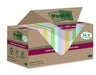 Post-it Super Sticky 100% Recycled Notes, Pack of 14+4 Free Pads, 70 Sheets per Pad, 76 mm x 76 mm, Pink, Green, Blue, Purple, Yellow - Extra Sticky Notes Made from 100% Recycled Paper