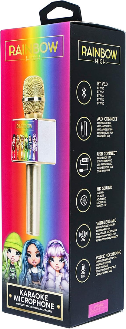 OTL Technologies RH0929 Rainbow High Bluetooth Wireless Karaoke Microphone with Built-in Speaker