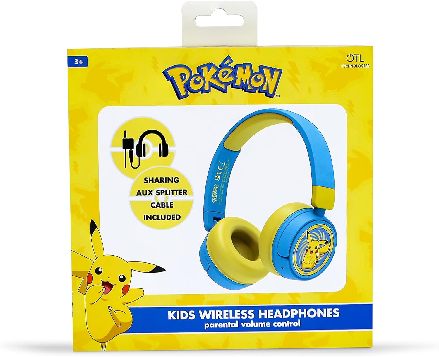 OTL Technologies PK0980 Pokemon Pikachu Kids Wireless Headphones - Blue