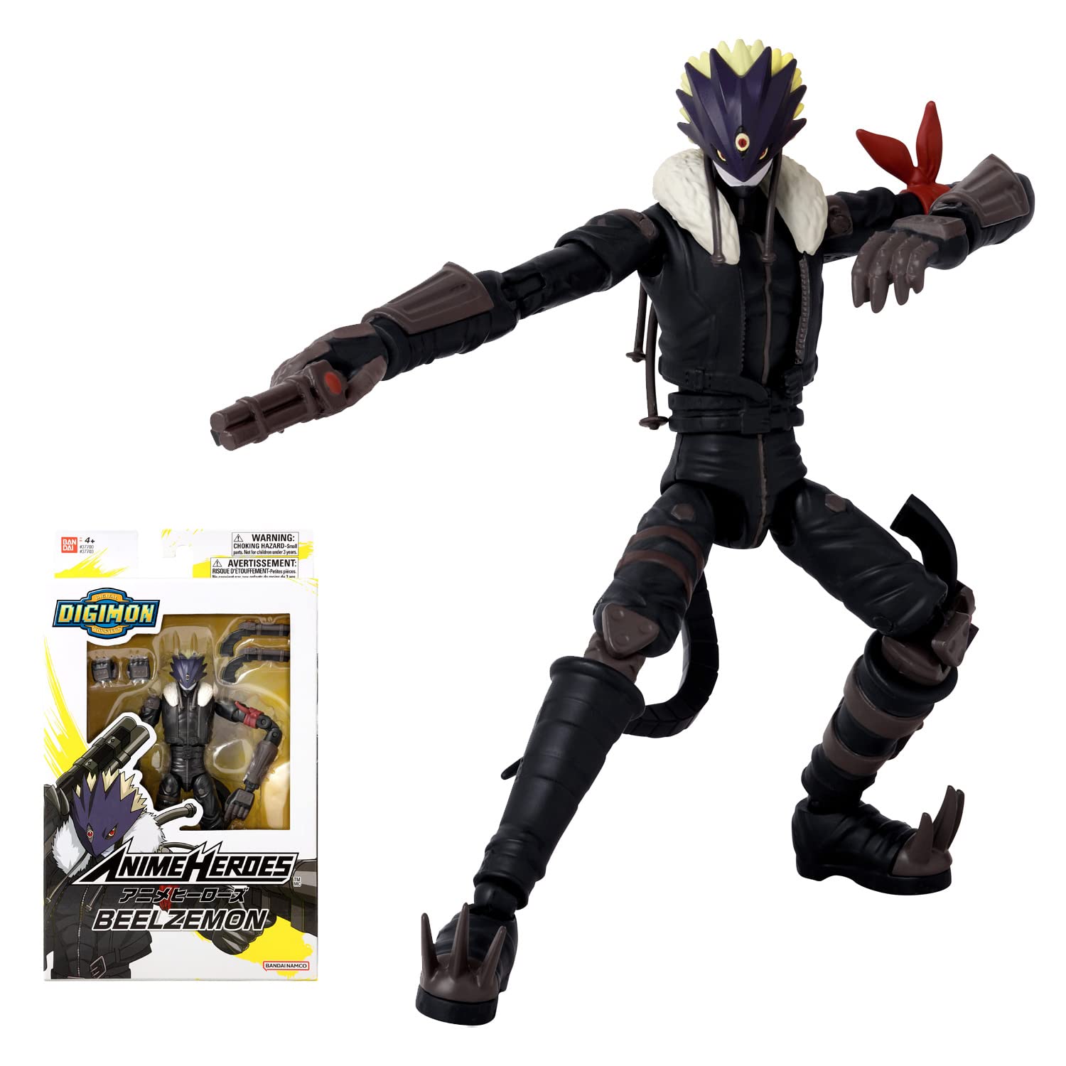 Anime Heroes Bandai Digimon Beelzemon Action Figure | 6.5'' Tall Beelzemon Articulated Anime Figure With Extra Set Of Hands And Accessories | Collectable Anime Merch Digimon Figure Beelzemon