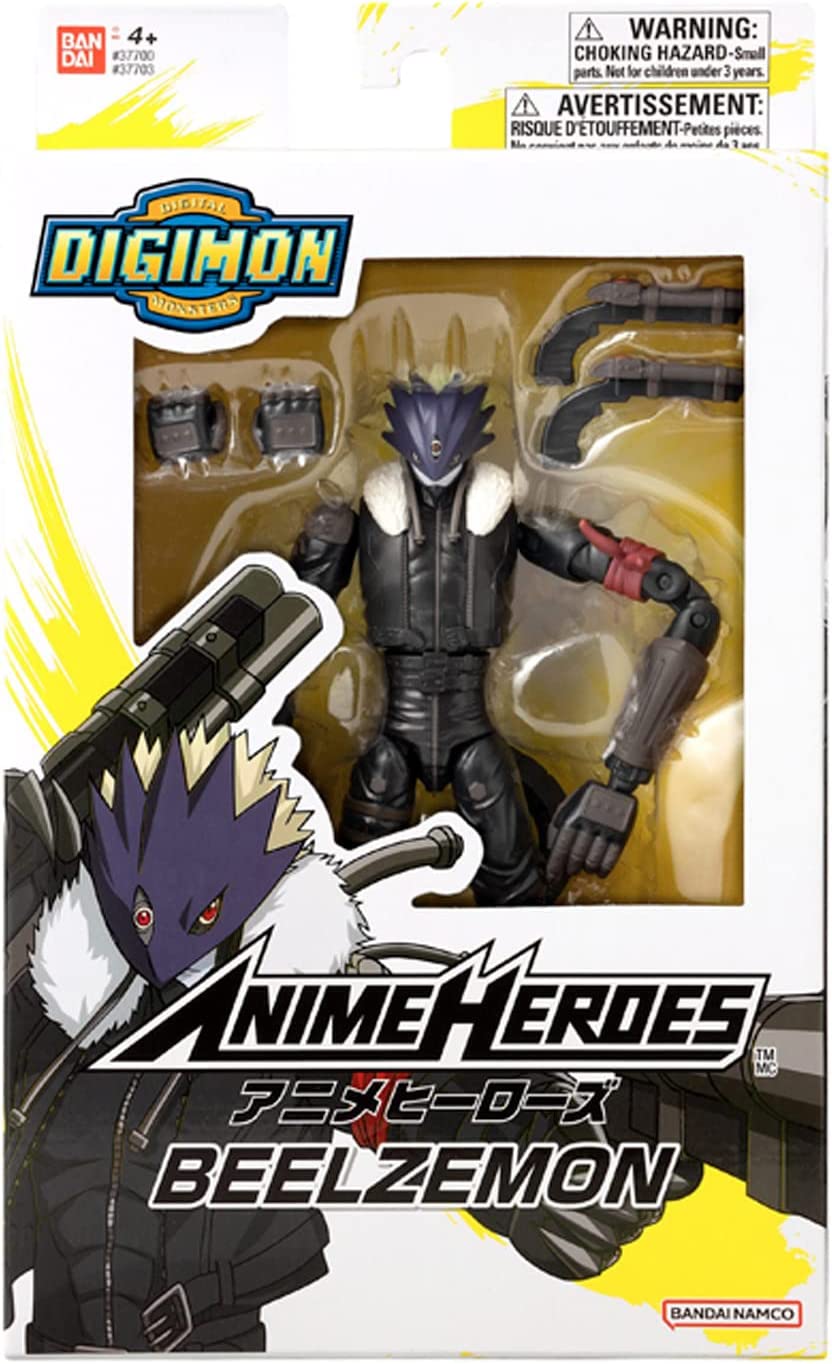 Anime Heroes Bandai Digimon Beelzemon Action Figure | 6.5'' Tall Beelzemon Articulated Anime Figure With Extra Set Of Hands And Accessories | Collectable Anime Merch Digimon Figure Beelzemon