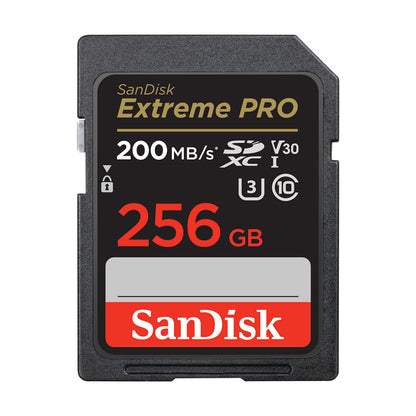 Sandisk Extreme Pro - Flash Memory Card - 256 Gb - Video Class V30 / Uhs-I U3 / Class10 - Sdxc Uhs-I