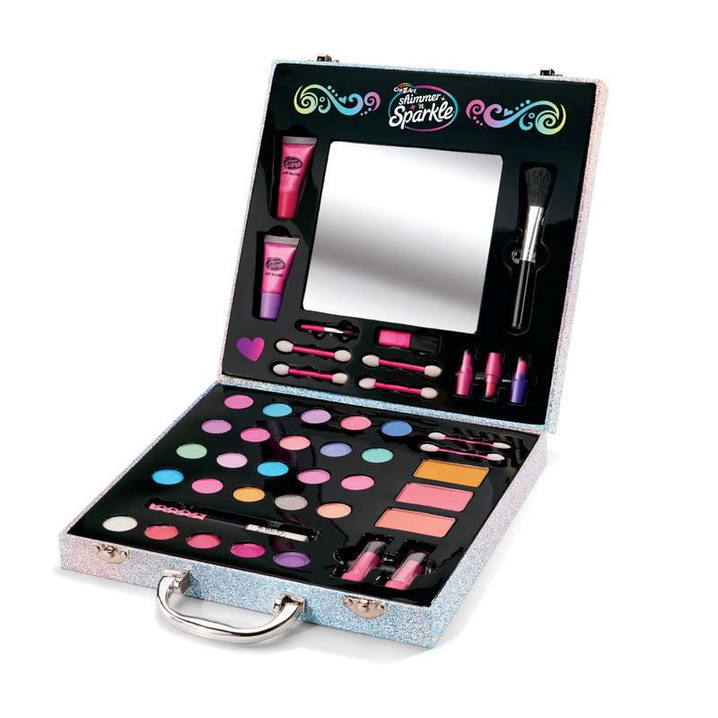 Shimmer and Sparkle Shimmering Glitter Makeover Studio Kids makeup set for girls real cosmetics kit for girls Washable make Safe non-toxic makeup
