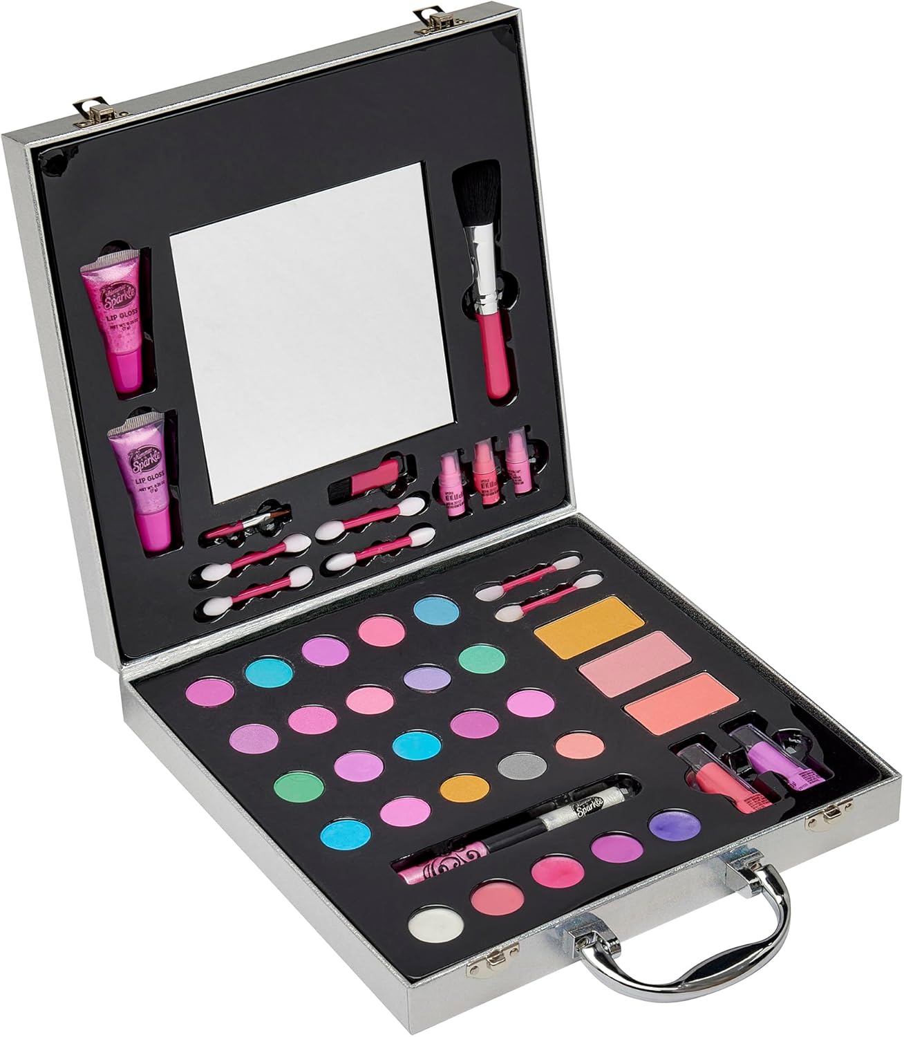 Shimmer and Sparkle Shimmering Glitter Makeover Studio Kids makeup set for girls real cosmetics kit for girls Washable make Safe non-toxic makeup