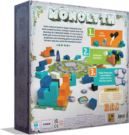 Cmon Monolyth Board Game | Monolith Building Strategy Game | Tactile Puzzle Game | Fun Family Game for Kids and Adults | Ages 8+ | 1-4 Players | Average Playtime 30 Minutes, Multicolor (MNL001)