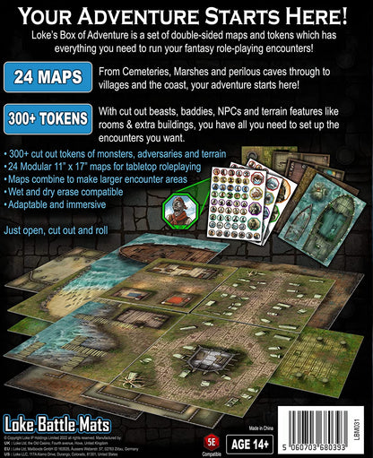 Loke BattleMats- Box Adventure Coast of Dread Juego de Mesa Tablero, Multicolor (031LBM