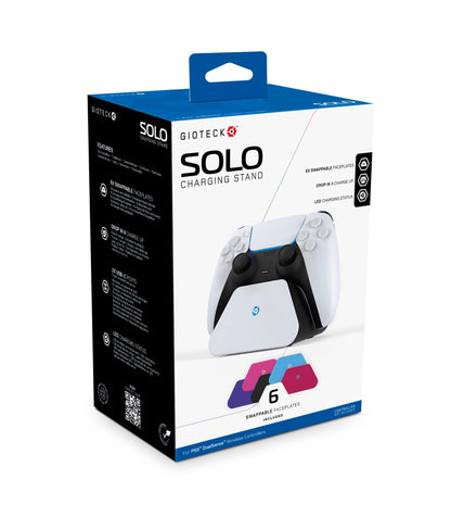 Gioteck SOLO Charging Stand For PS5 DualSense Wireless Controllers With Interchangable Faceplates (6