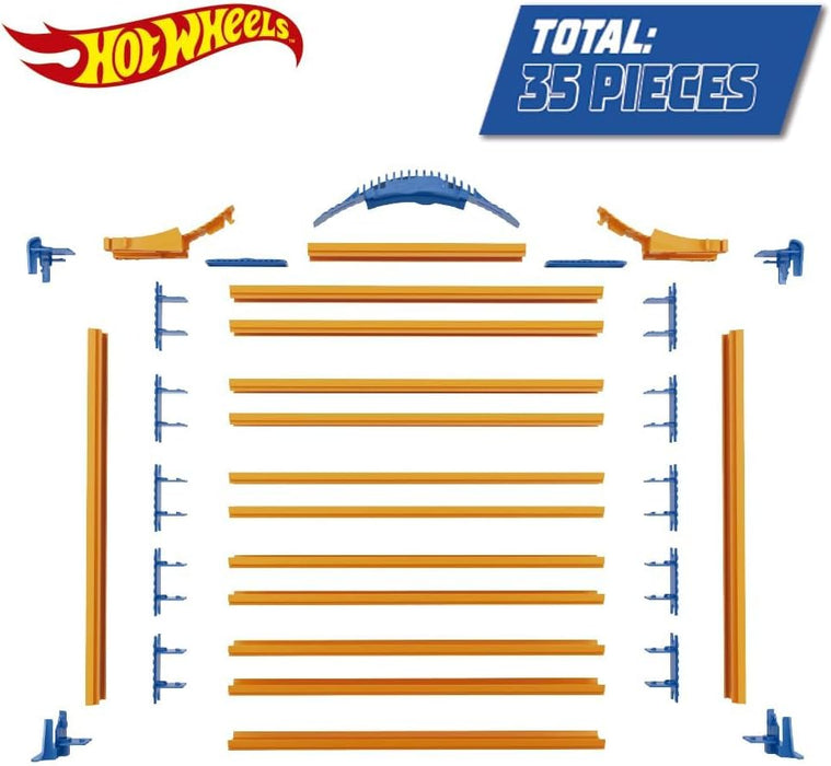 Hot Wheels Rack N' Track Cars & Toys Organizer Storage with 44 Compartments - IMPROVED - Toy Display Case, Multi-Coloured, Cars are not included. (HWCC9B