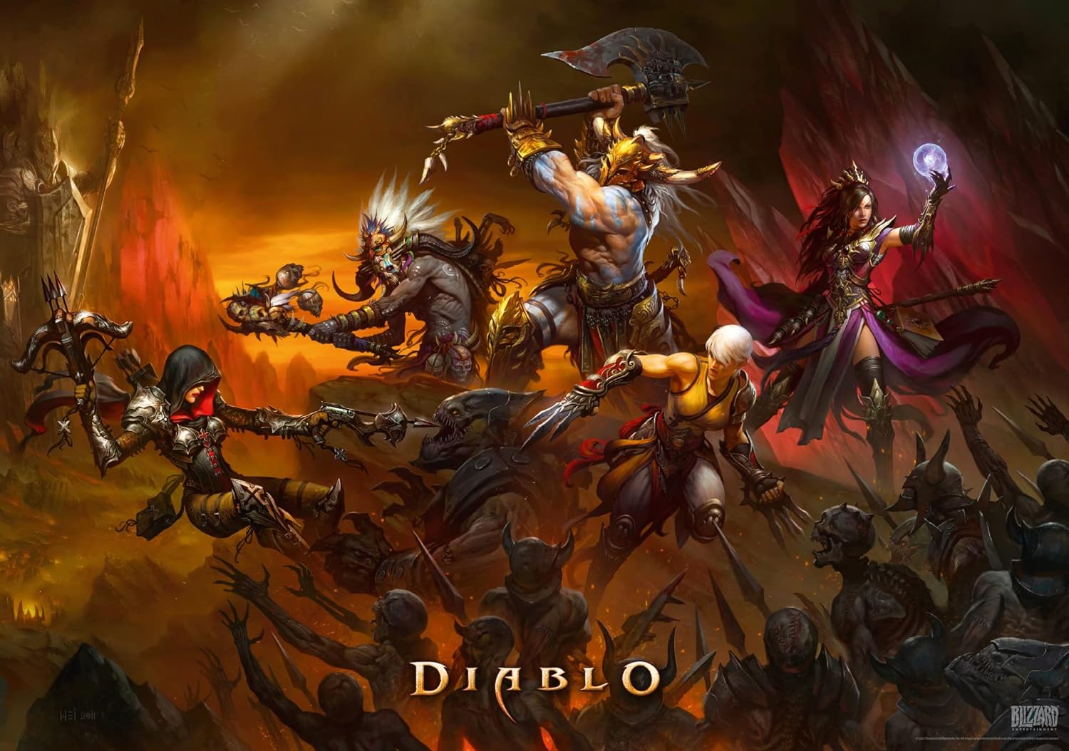 Good Loot Gaming Puzzle Diablo Heroes Battle Puzzles Computer game puzzles for teenagers and adults Leisure ideas Inspired by a computer game | 1000 pieces | 68 x 48 cm