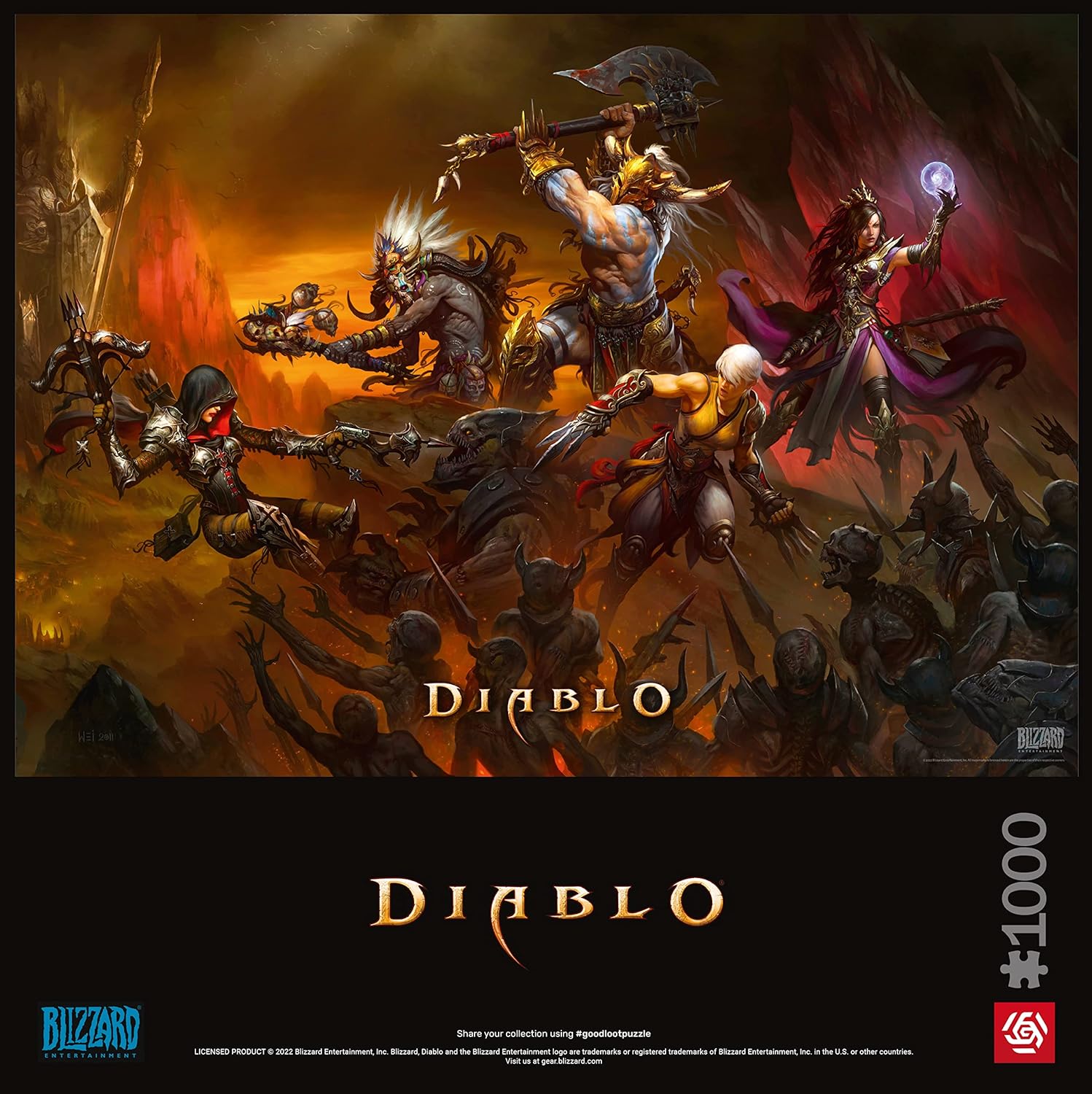 Good Loot Gaming Puzzle Diablo Heroes Battle Puzzles Computer game puzzles for teenagers and adults Leisure ideas Inspired by a computer game | 1000 pieces | 68 x 48 cm