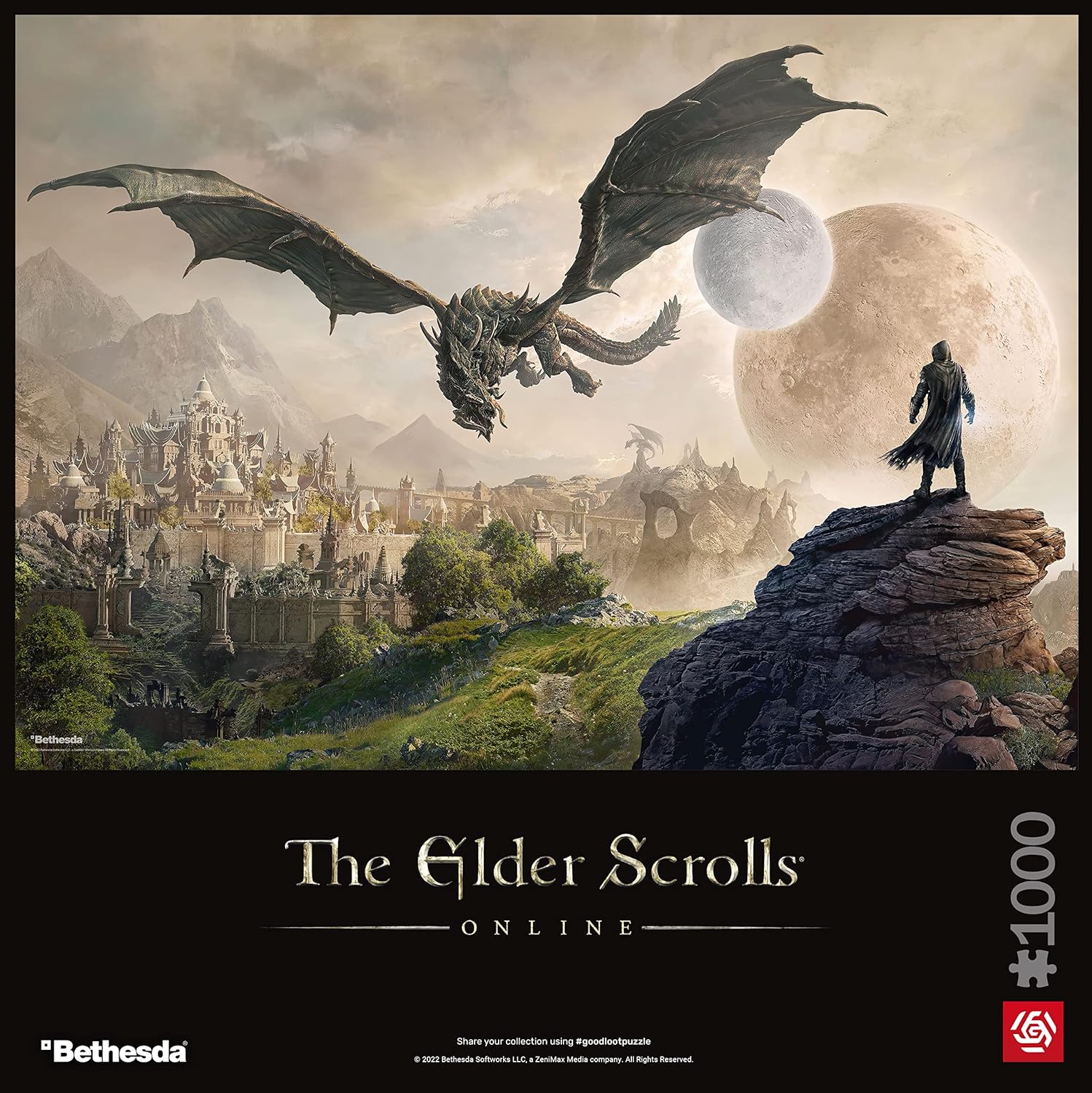 Good Loot Gaming Puzzle Elder Scrolls Elsweyr Computer game puzzles for teenagers and adults Leisure ideas Inspired by a computer game | 1000 pieces | 68 x 48 cm