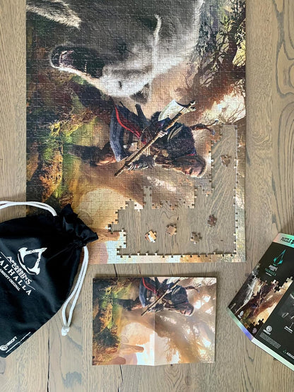 Good Loot Assassin's Creed Valhalla Eivor & Polar Bear Puzzles Premium Box Sack Poster Computerspiel Spielepuzzles für Jugendliche und Erwachsene Inspiriert Durch EIN Computerspiel 1000 Teile
