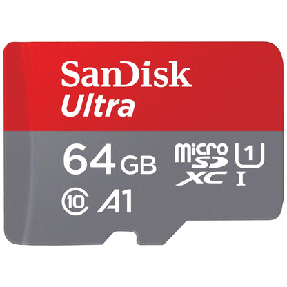 SanDisk Ultra Android microSDXC UHS-I Memory Card 64GB + Adapter (for Smartphones and Tablets, A1, Class 10, U1, Full HD Videos, Up to 140MB/s Read Speed