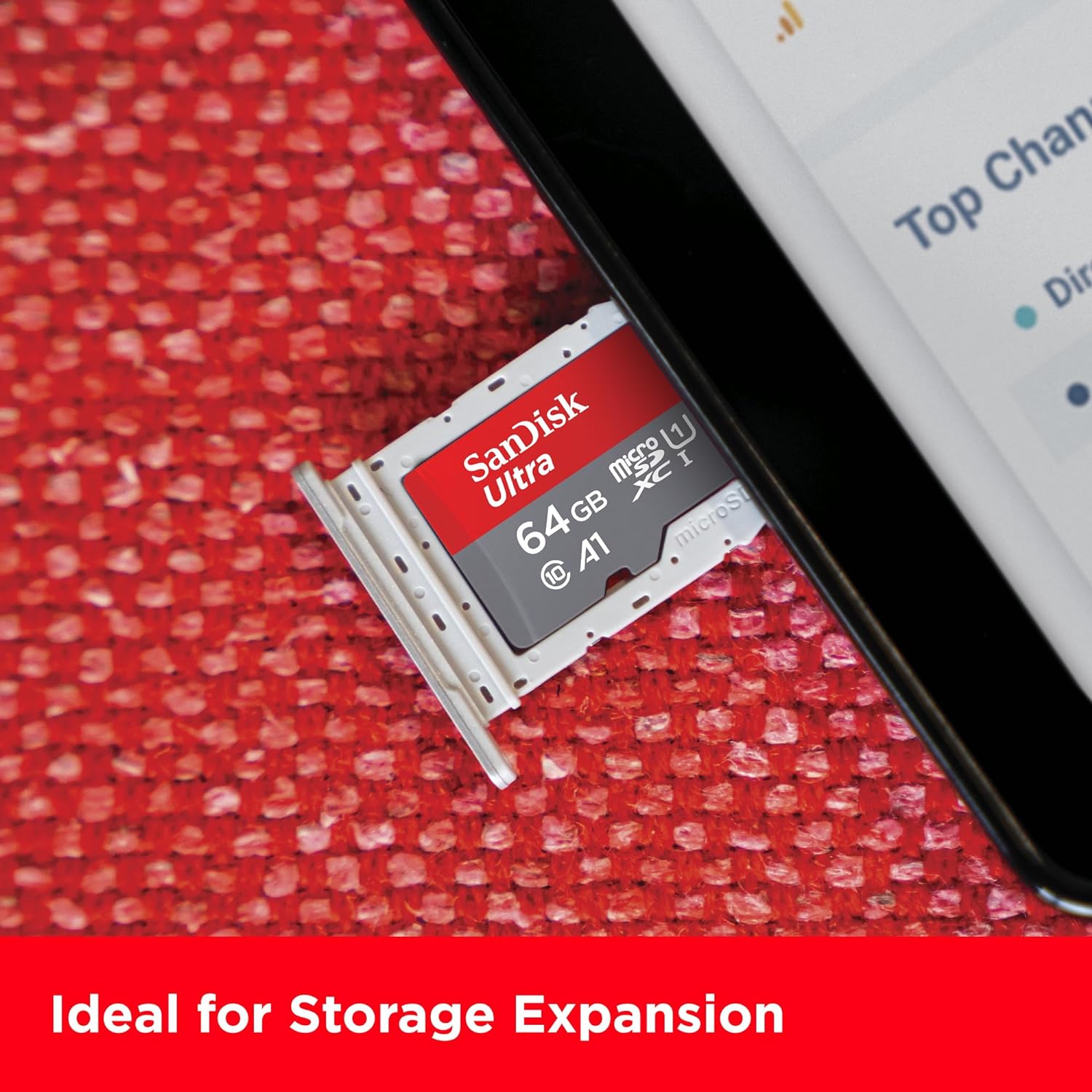 SanDisk Ultra Android microSDXC UHS-I Memory Card 64GB + Adapter (for Smartphones and Tablets, A1, Class 10, U1, Full HD Videos, Up to 140MB/s Read Speed