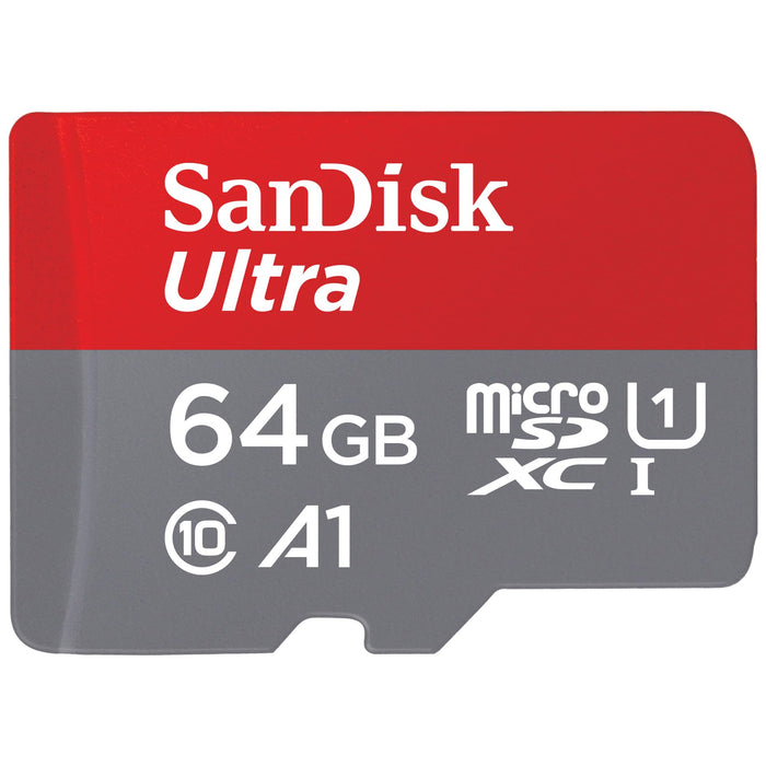 SanDisk Ultra Android microSDXC UHS-I Memory Card 64GB + Adapter (for Smartphones and Tablets, A1, Class 10, U1, Full HD Videos, Up to 140MB/s Read Speed