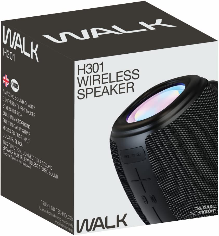Walk Audio RMS Wireless 5 Watt Speaker With Party Lights