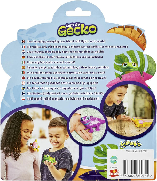 Animagic: Lets Go Gecko - Green | Your Hurrying Scurrying Best Friend! | Interactive Walking Pet Gecko with Over 25 Lights and Sounds | For Ages 5+ (Design may vary