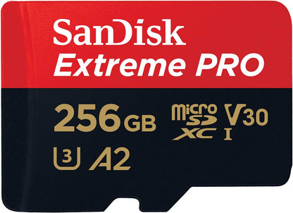 SanDisk Extreme PRO microSDXC UHS-I Speicherkarte 256 GB + Adapter & RescuePRO Deluxe (Für Smartphones, Actionkameras oder Drohnen, A2, Class 10, V30, U3, 200 MB/s Übertragung