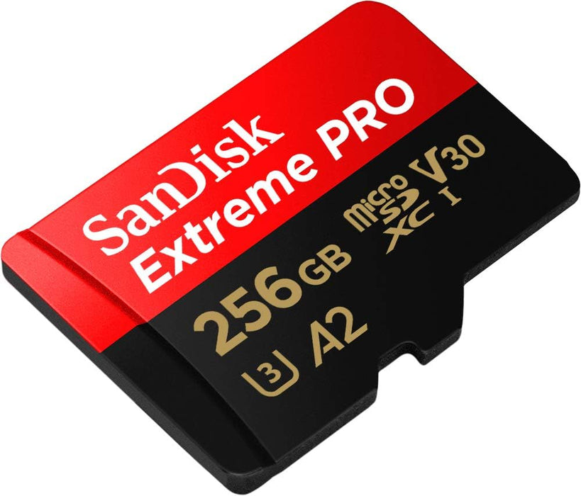 SanDisk Extreme PRO microSDXC UHS-I Speicherkarte 256 GB + Adapter & RescuePRO Deluxe (Für Smartphones, Actionkameras oder Drohnen, A2, Class 10, V30, U3, 200 MB/s Übertragung