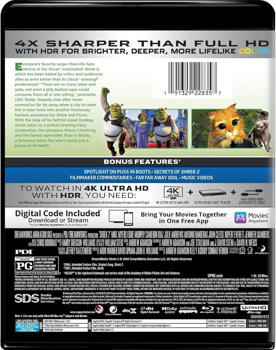 Shrek 2 (4K Ultra HD + Blu-ray + Digital)