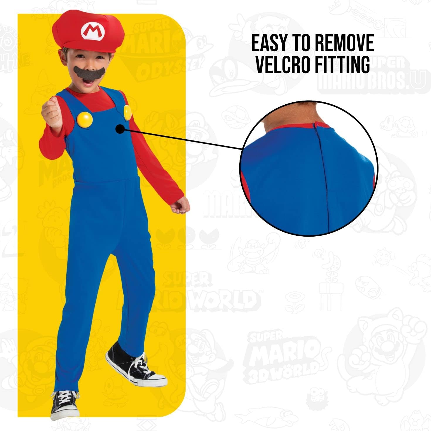 DISGUISE Official Nintendo Super Mario Costume Kids includes Mario Hat, Mario Fancy Dress Up Outfit Children Halloween Birthday Costumes for Boys