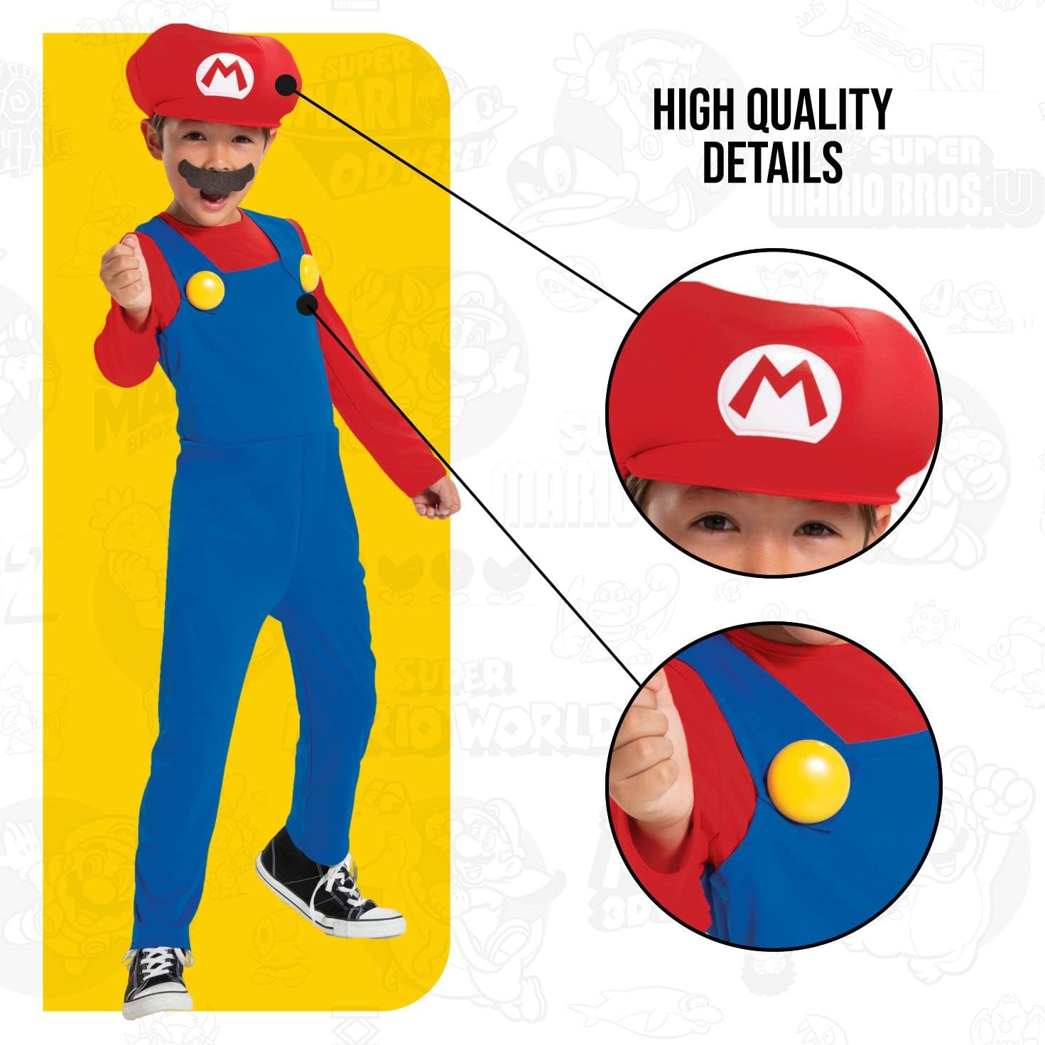 DISGUISE Official Nintendo Super Mario Costume Kids includes Mario Hat, Mario Fancy Dress Up Outfit Children Halloween Birthday Costumes for Boys