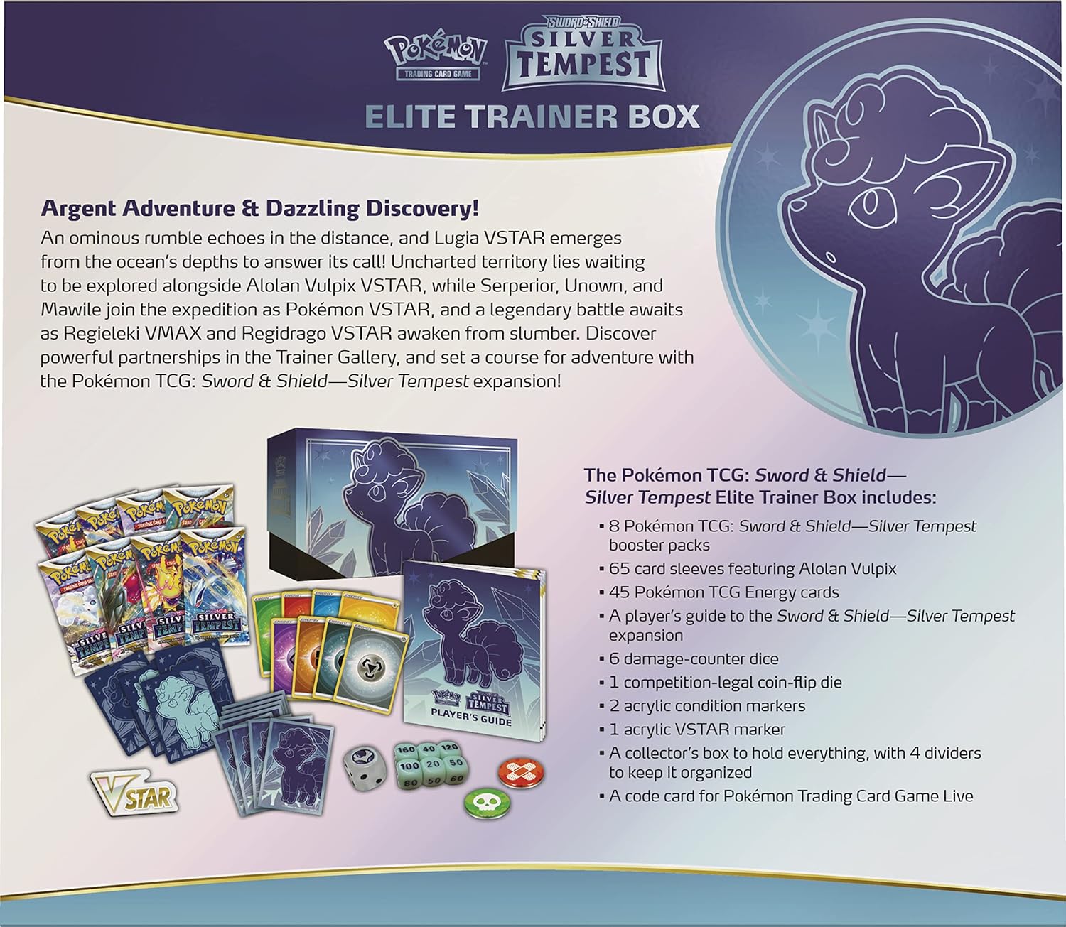 Pokémon TCG: Sword & Shield—Silver Tempest Elite Trainer Box (8 Boosters Premium Accessories) Single
