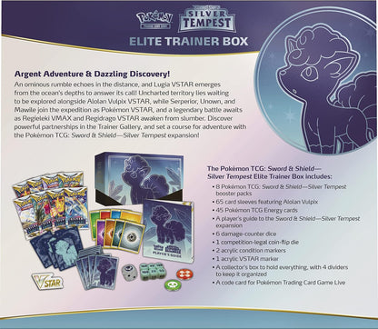 Pokémon TCG: Sword & Shield—Silver Tempest Elite Trainer Box (8 Boosters Premium Accessories) Single