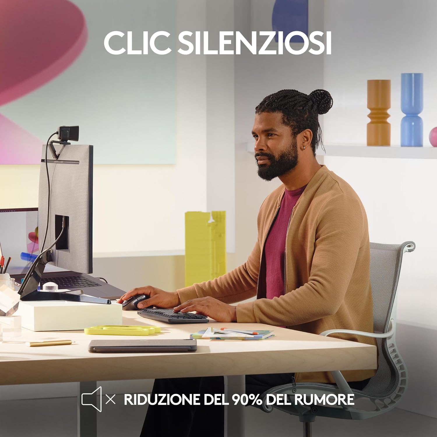 Logitech MX Master 3S für Mac - Kabellose Bluetooth-Maus mit ultraschnellem Scrollen, Ergo, 8K DPI, Glas-Tracking, Leise Klicks, USB-C, Apple, iPad - Space Grey