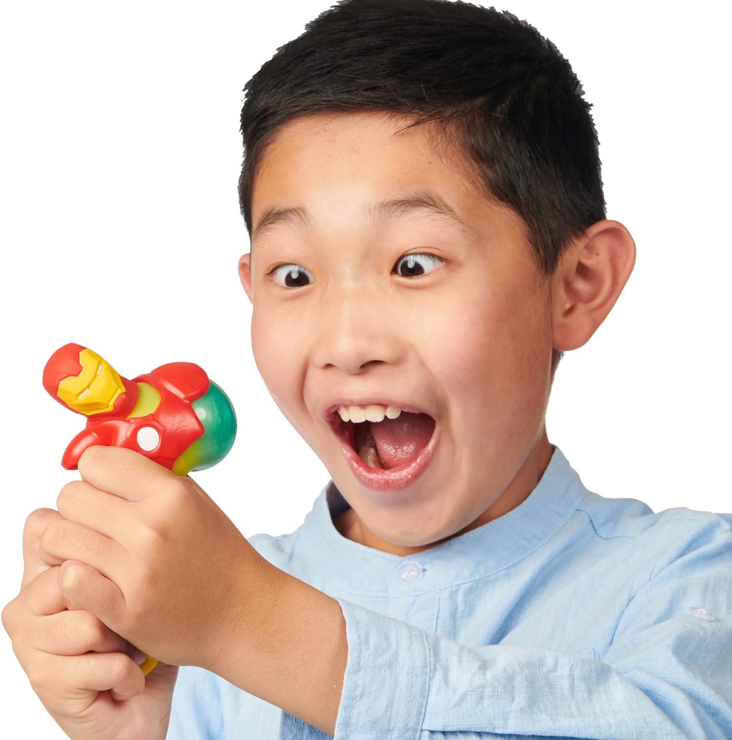 Heroes of Goo Jit Zu Marvel Hero Pack. The Invincible Iron Man - Gooey 4.5-Inch Tall. Ideal Birthday for boys. Superhero toy.