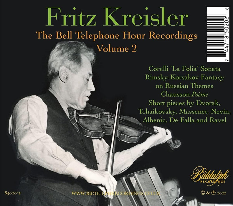 Fritz Kreisler: The Bell Telephone Hour Recordings - Volume 2