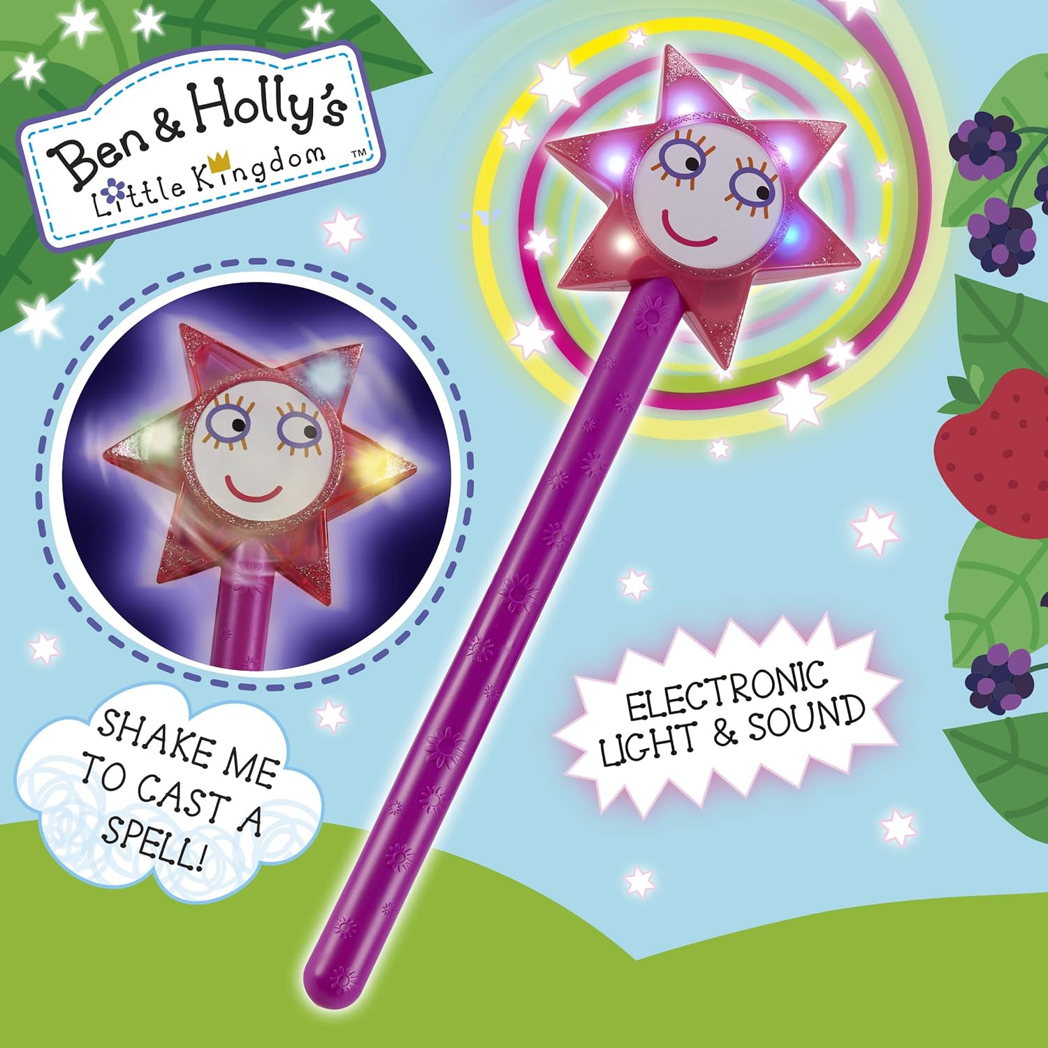 Ben & Holly Sparkle & Spell Wand with sounds & speech, ben & holly's little kingdom, interactive toy, imaginative play