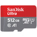 SanDisk 512GB Ultra microSDXC card + SD adapter up to 150 MB/s with A1 App Performance UHS-I Class 10 U1