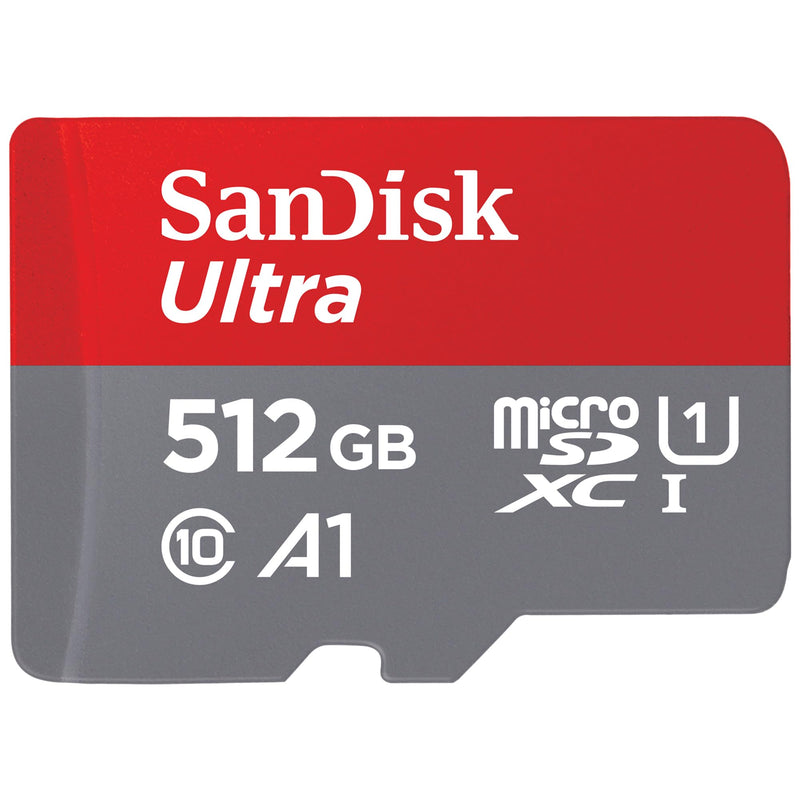 SanDisk 512GB Ultra microSDXC card + SD adapter up to 150 MB/s with A1 App Performance UHS-I Class 10 U1
